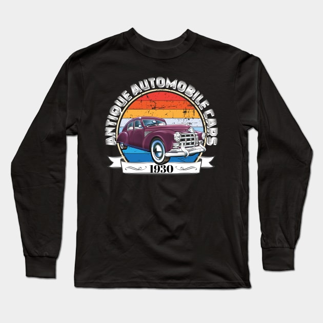 Antique Automobile Cars Long Sleeve T-Shirt by AlGenius